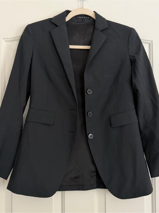 Theory Jackets & Blazers - Theory Black Tailored 100% wool Blazer Sz 2